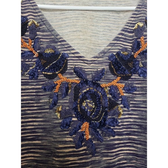 Soft Surroundings Mangata Tunic Medium Embroidered Sequin Beaded Top - Picture 8 of 11